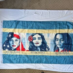 Blue and White 'We The People' Flag